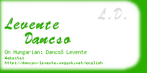 levente dancso business card
